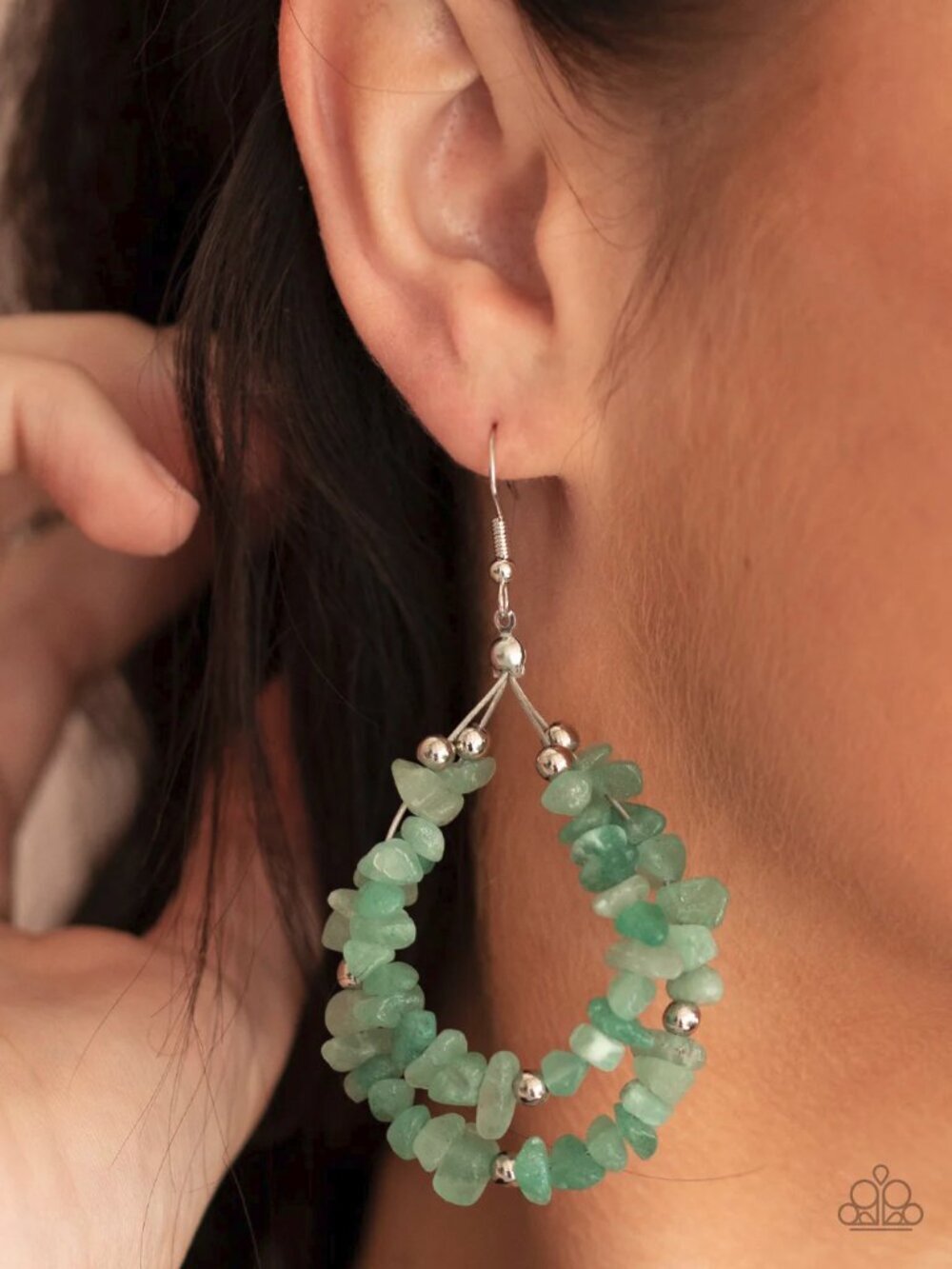 Paparazzi Jewelry Accessories - Canyon Rock Art - Green Earrings - Vintage